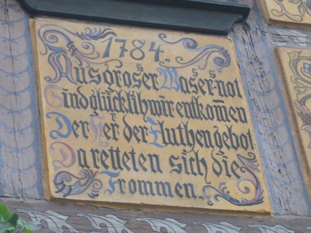 Tafel am Leonhardi-Museum Dresden anlässlich des Hochwassers von 1784