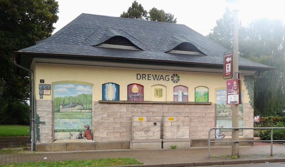 DREWAG-Häuschen an der Tornaer Straße / Hülßestraße