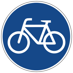 Fahrradweg blaues Symbol